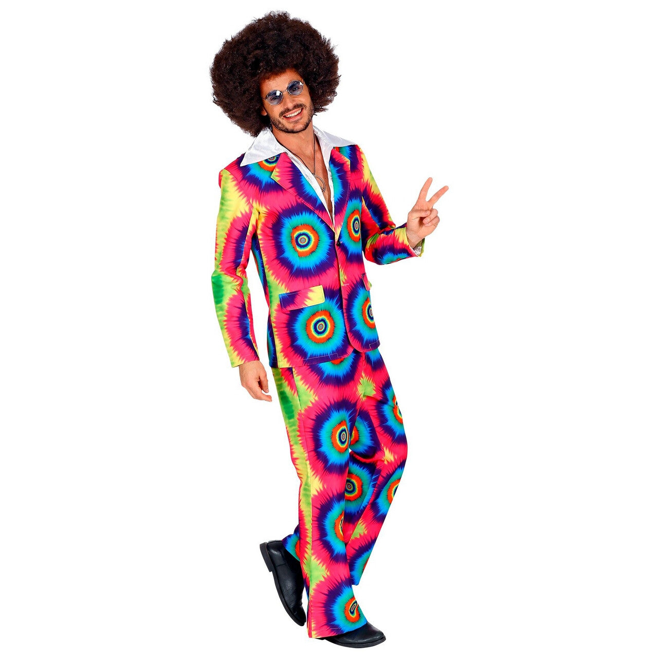 Op deze afbeelding zie je een Kostuums, van het merk Widmann. Psychedelisch Tie Dye Jaren 60 Man Kostuum