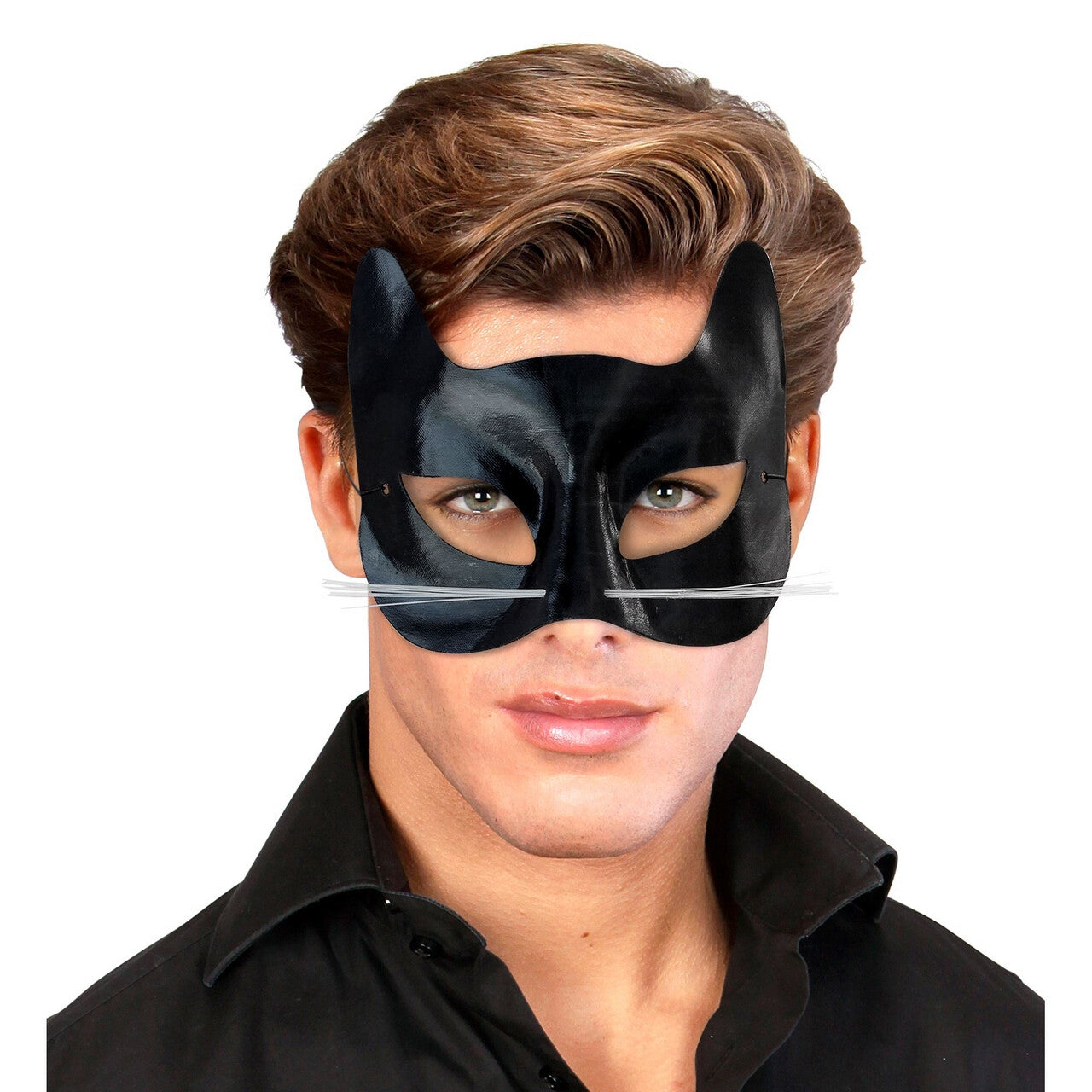 Op deze afbeelding zie je een Accessoires, van het merk Widmann. Oogmasker Zwarte Kat Met Snorharen