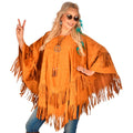 Poncho Met Franjes Prairie Hippie Kostuum