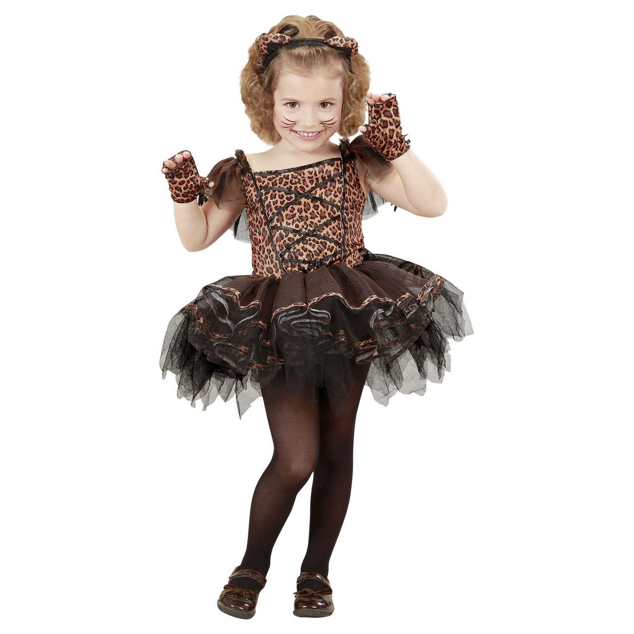 Op deze afbeelding zie je een Kostuums, van het merk Widmann. Soepel Dansende Luipaard Ballerina Meisje Kostuum
