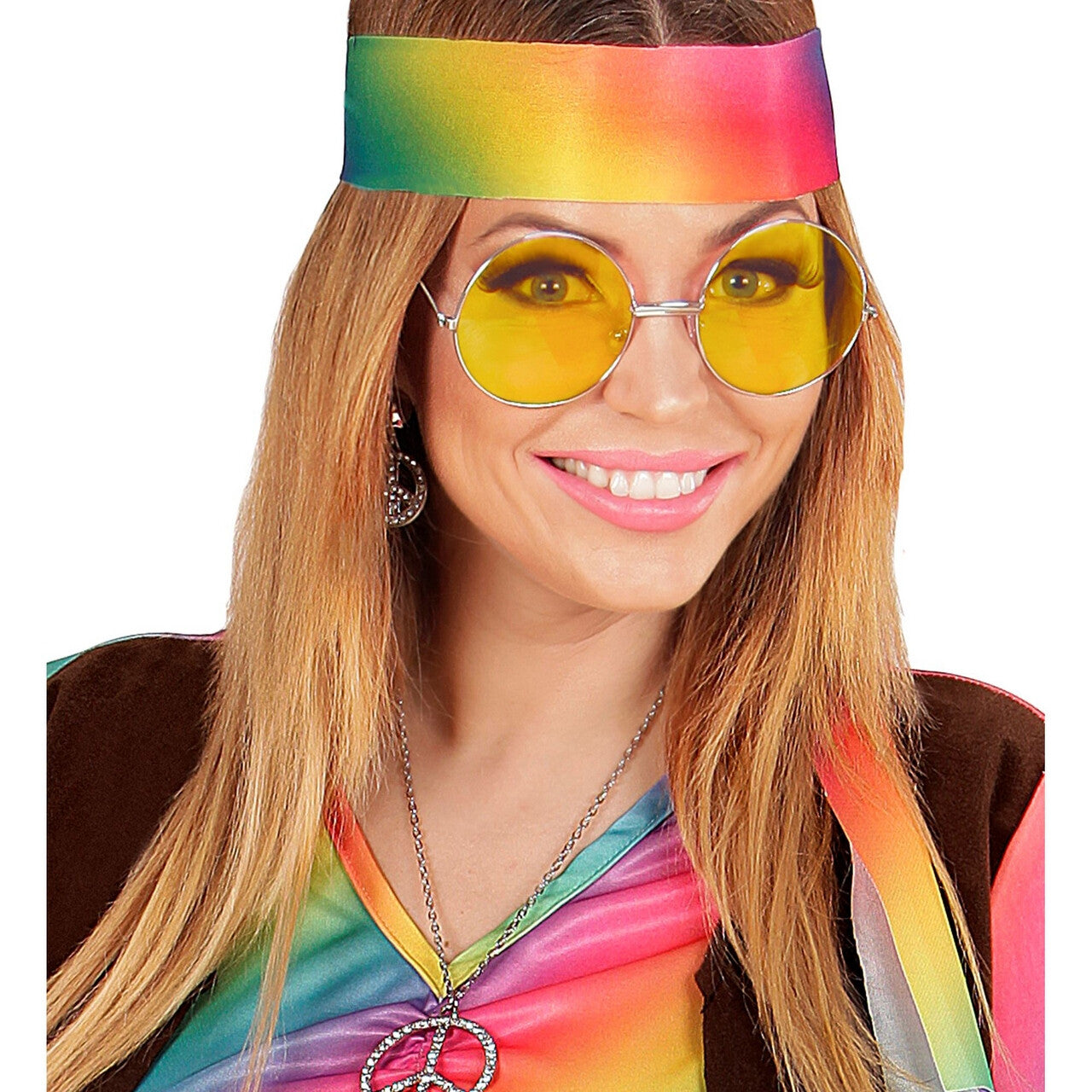 Op deze afbeelding zie je een Accessoires, van het merk Widmann. Lekker Grote Jaren 70 Bril Geel