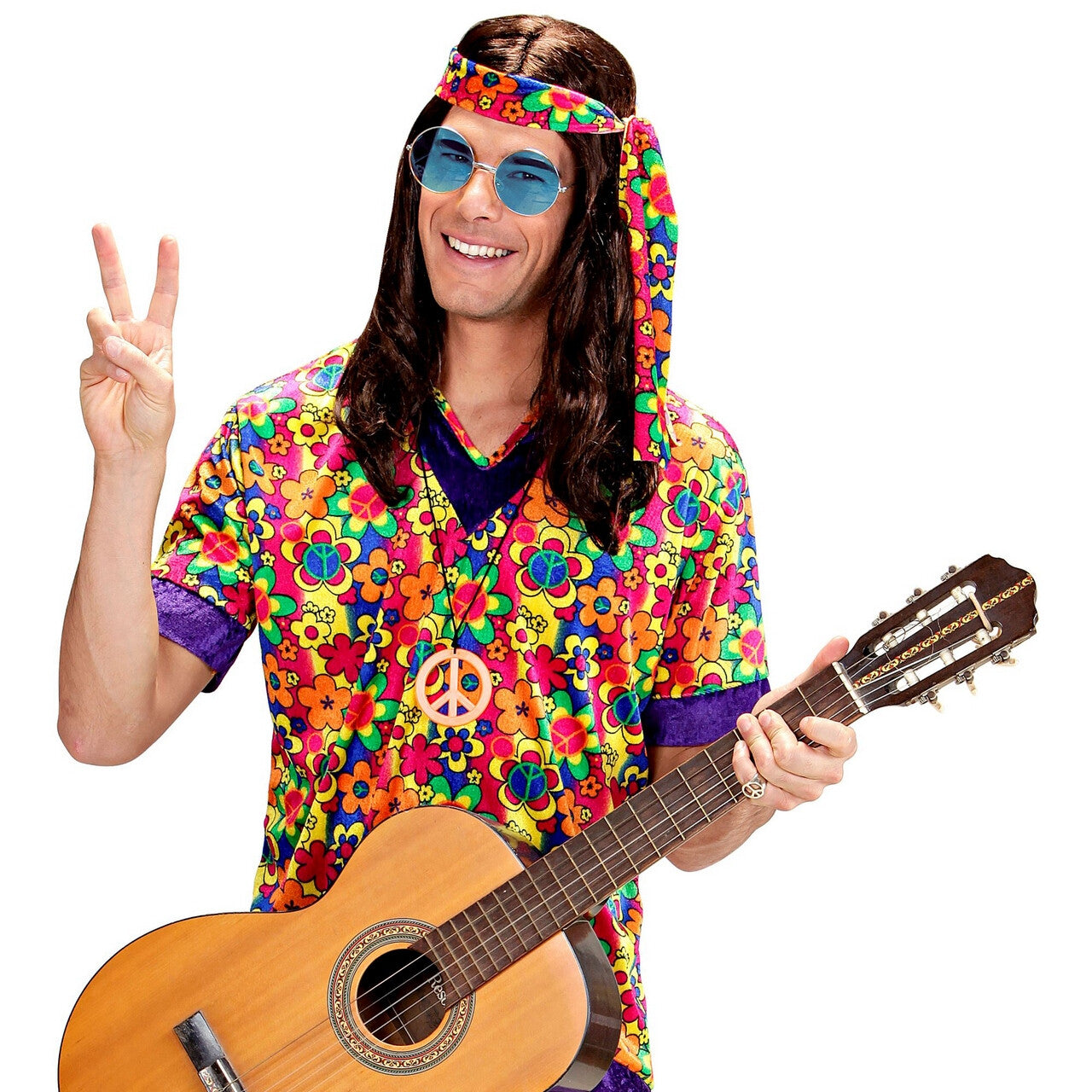 Op deze afbeelding zie je een Accessoires, van het merk Widmann. Lekker Grote Jaren 70 Bril Blauw