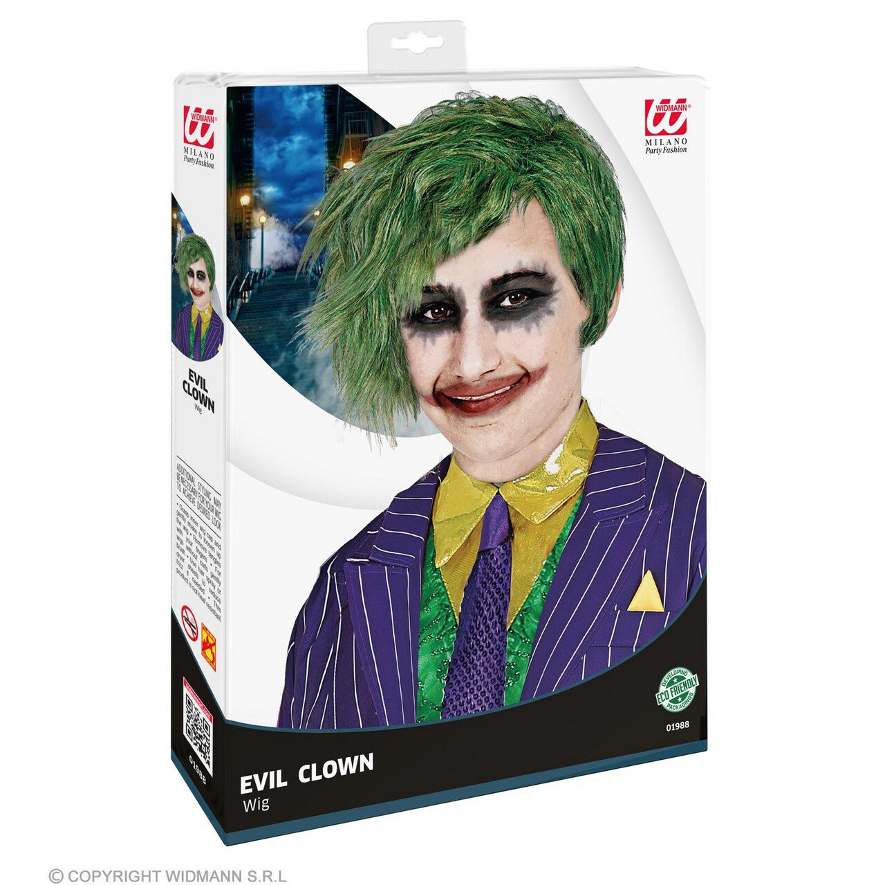 Op deze afbeelding zie je een Accessoires, van het merk Widmann. No Joke Joker Pruik Kind