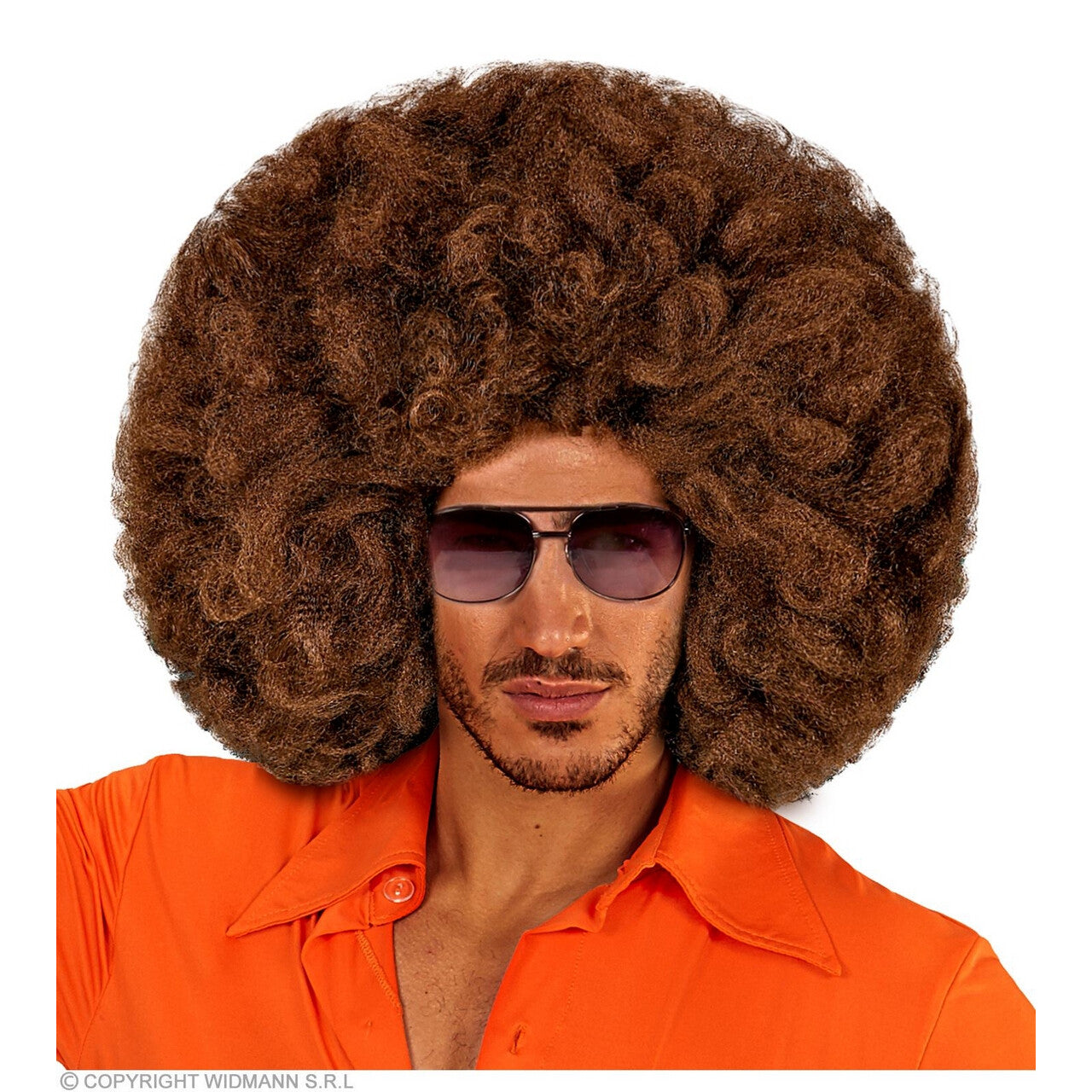Op deze afbeelding zie je een Accessoires, van het merk Widmann. Enorm Grote Afro Pruik Bruin Bobby Ross