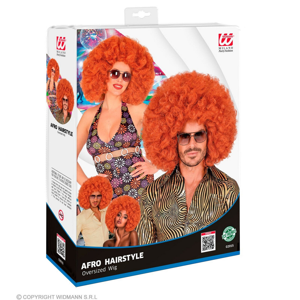 Op deze afbeelding zie je een Accessoires, van het merk Widmann. Mega Grote Afro Pruik Koper Rood Oboema