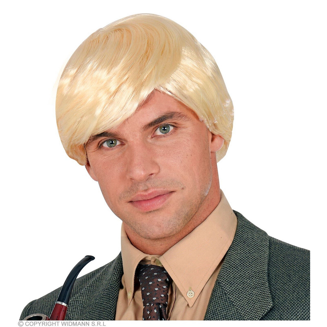 Op deze afbeelding zie je een Accessoires, van het merk Widmann. Jaren 60 Pruik Donkerblond Hendrik