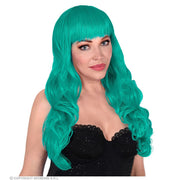Op deze afbeelding zie je een Accessoires, van het merk Widmann. Pruik Bella Von Puppendorf, Turquoise