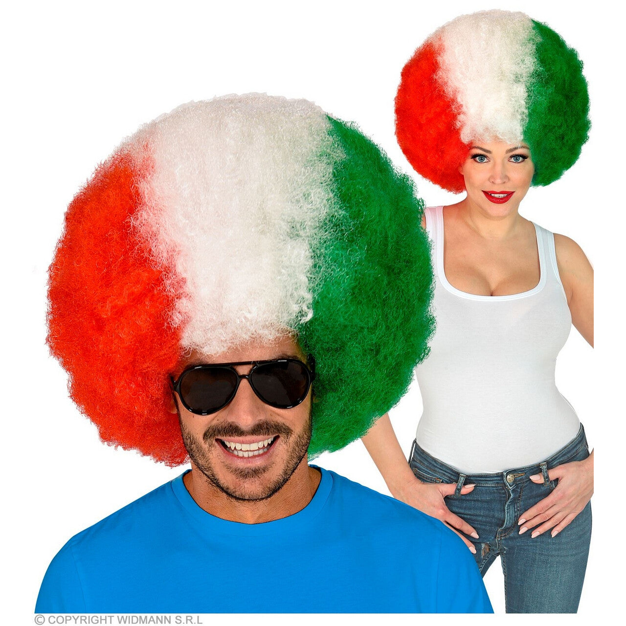Op deze afbeelding zie je een Accessoires, van het merk Widmann. Super Afro Pruik Italie
