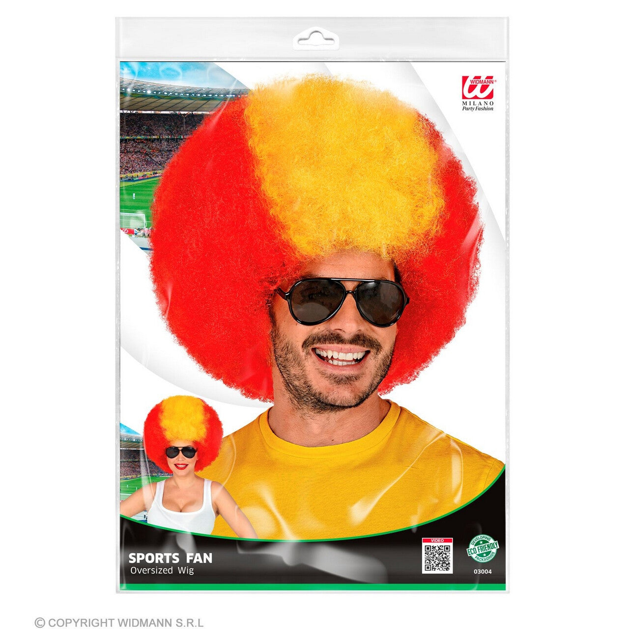 Op deze afbeelding zie je een Accessoires, van het merk Widmann. Super Afro Pruik Spanje