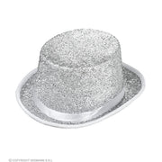 Op deze afbeelding zie je een Accessoires, van het merk Widmann. Zilveren Show Meester Hoed, Zilver