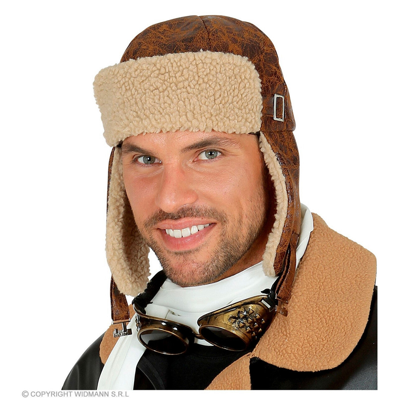 Op deze afbeelding zie je een Accessoires, van het merk Widmann. Straaljager Pilotenmuts
