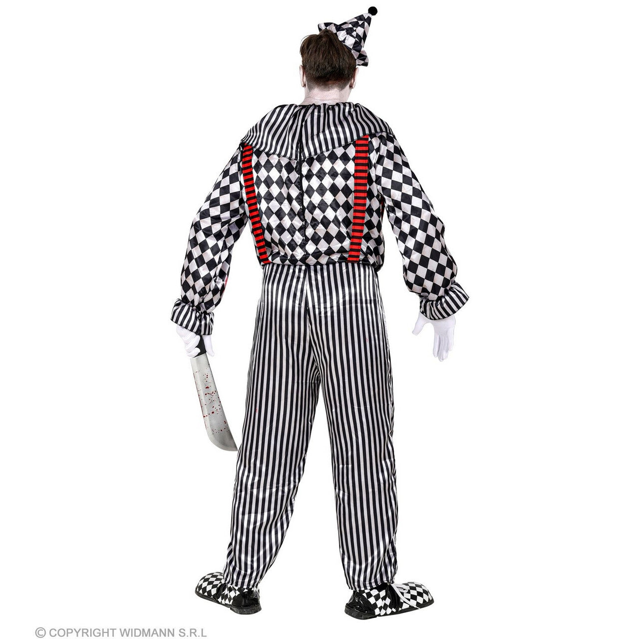 Op deze afbeelding zie je een Kostuums, van het merk Widmann. Bloedgrappige Scary Clown Man Kostuum