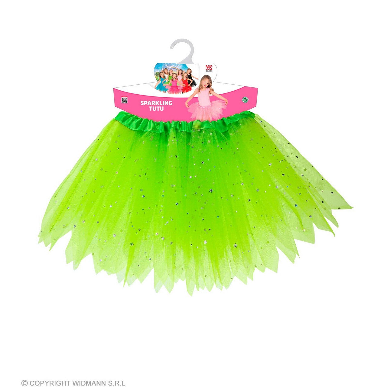 Op deze afbeelding zie je een Kostuums, van het merk Widmann. Bosfee Elisa Tutu 30 Centimeter Groen Meisje Kostuum