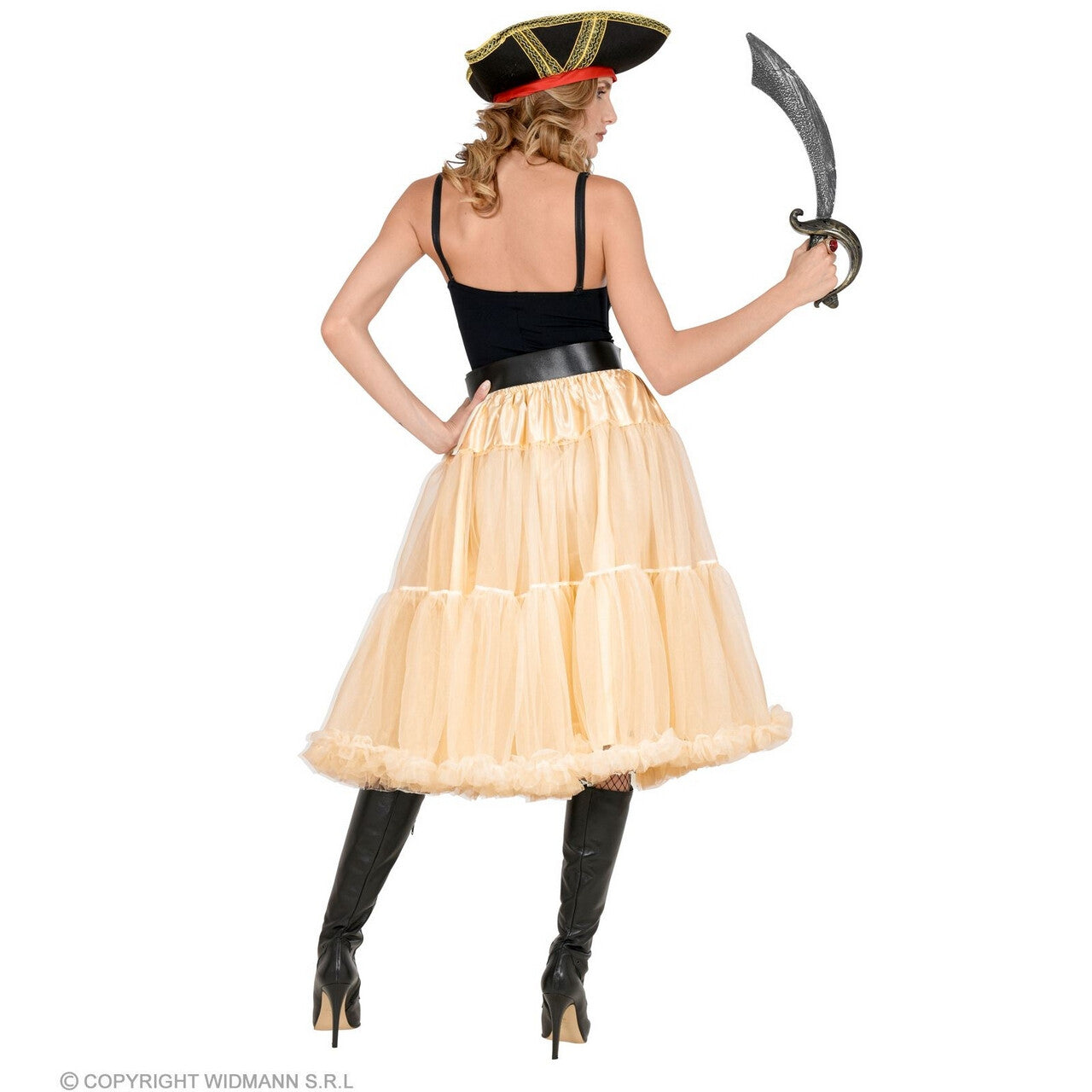 Op deze afbeelding zie je een Kostuums, van het merk Widmann. Knielange Tulle Rok Petticoat 65 Centimeter, Creme Wit Vrouw