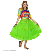 Op deze afbeelding zie je een Kostuums, van het merk Widmann. Knielange Tulle Rok Petticoat 65 Centimeter Groen Vrouw