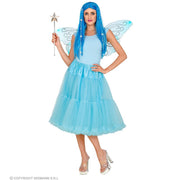 Op deze afbeelding zie je een Kostuums, van het merk Widmann. Knielange Tulle Rok Petticoat 65 Centimeter Lichtblauw Vrouw