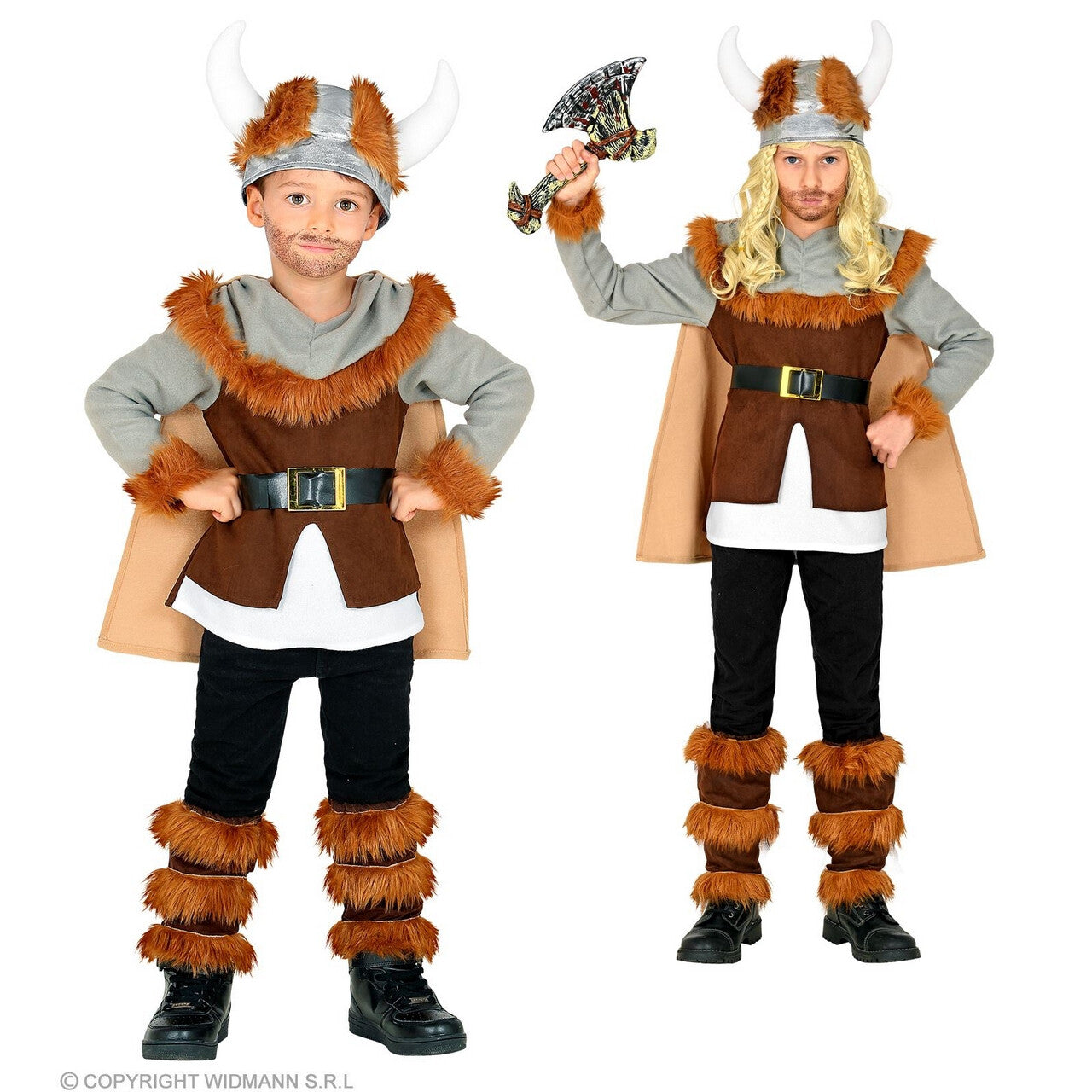 Op deze afbeelding zie je een Kostuums, van het merk Widmann. Ivaricus De Jonge Viking Jongen Kostuum