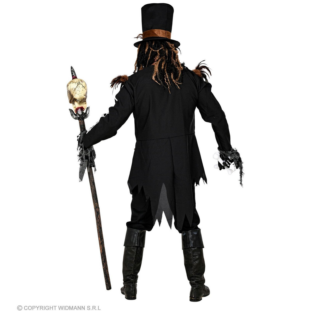 Op deze afbeelding zie je een Kostuums, van het merk Widmann. Zwarte Magie Houngan Voodoo Man Kostuum