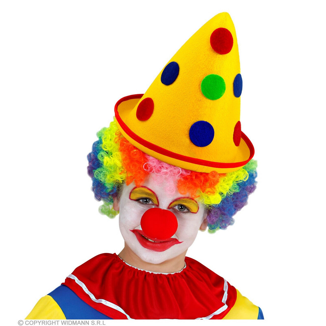 Op deze afbeelding zie je een Accessoires, van het merk Widmann. Hoed Clown Stippel De Clown Geel