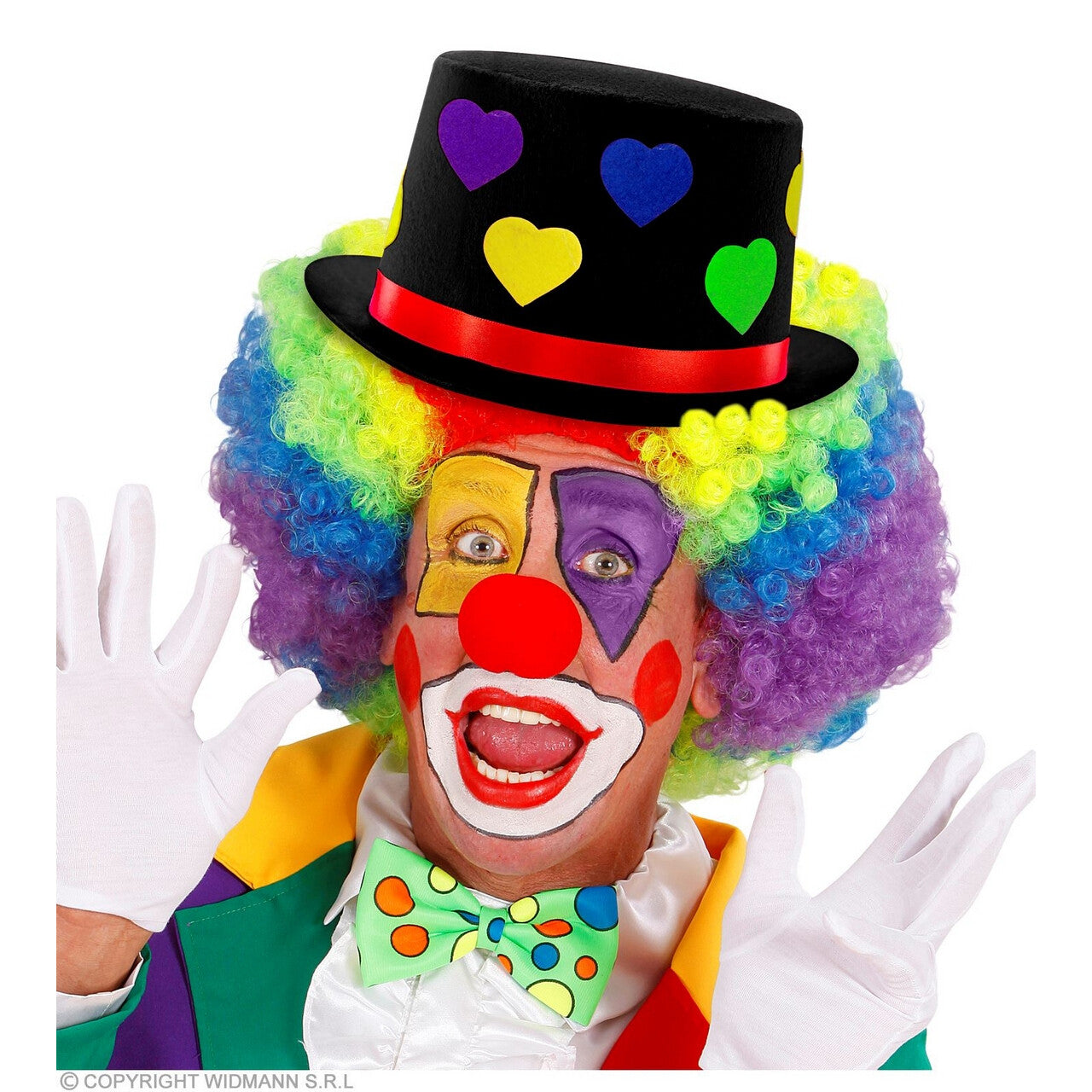 Op deze afbeelding zie je een Accessoires, van het merk Widmann. Liefdevolle Clown Hoed Zwart