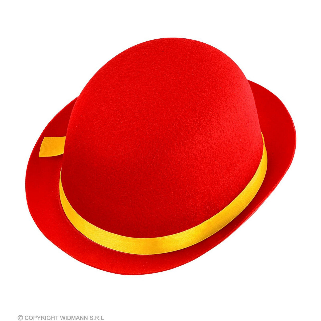 Op deze afbeelding zie je een Accessoires, van het merk Widmann. Bolhoed Rood Met Geel Lintje