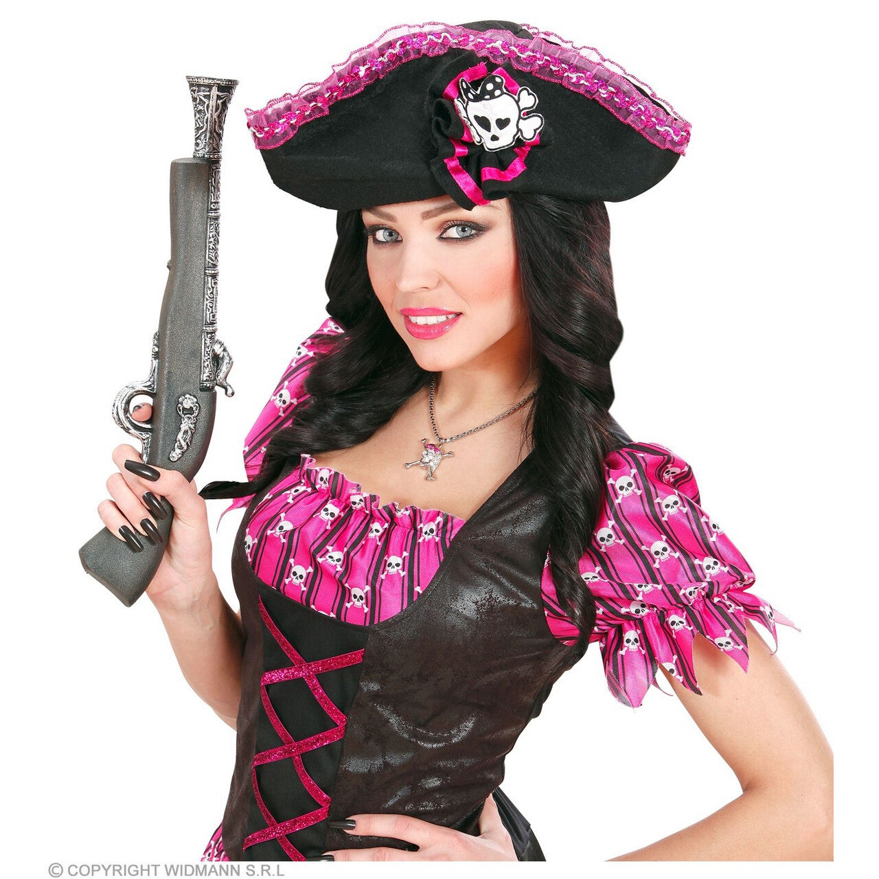 Op deze afbeelding zie je een Accessoires, van het merk Widmann. Ouderwets Piraten Pistool Pief Paf Poef