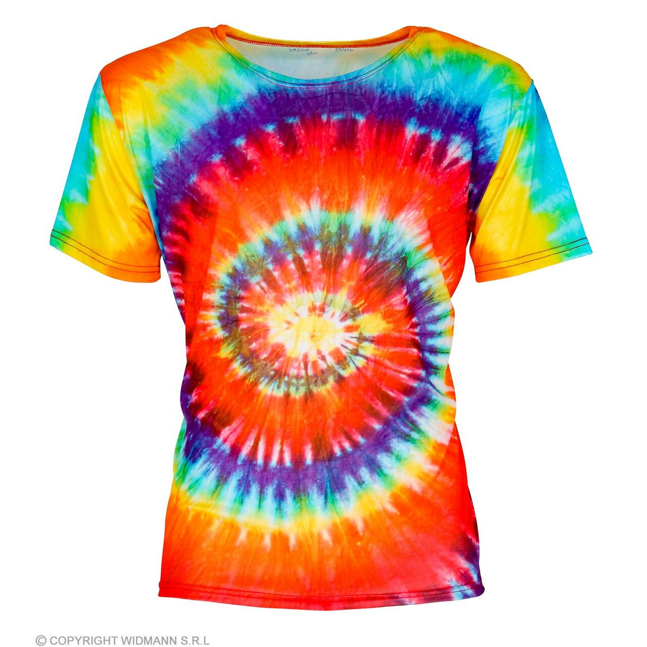 Op deze afbeelding zie je een Kostuums, van het merk Widmann. Hippie Shirt Tie-Dye Circle Of Freedom