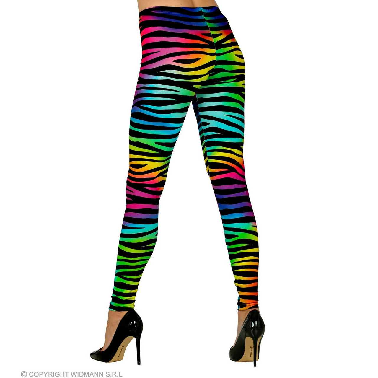 Op deze afbeelding zie je een Kostuums, van het merk Widmann. 80s Legging Conny Neon Meerkleurig Vrouw