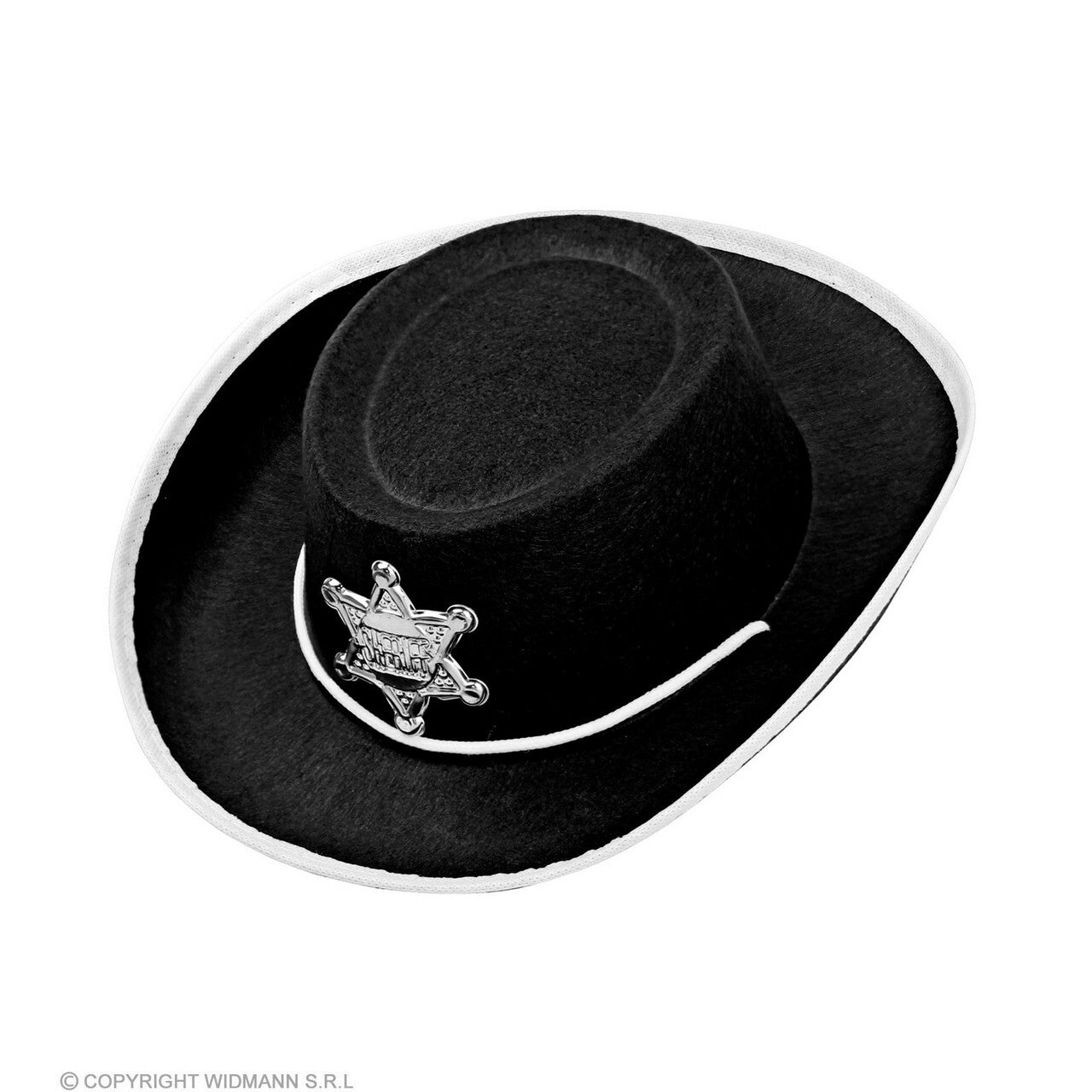 Op deze afbeelding zie je een Accessoires, van het merk Widmann. Sheriff Billy The Kid Cowboyhoed Kind Zwart