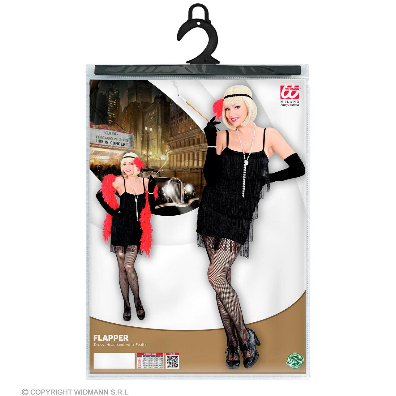 Op deze afbeelding zie je een Kostuums, van het merk Widmann. Flapper Topper Zwart Vrouw Kostuum