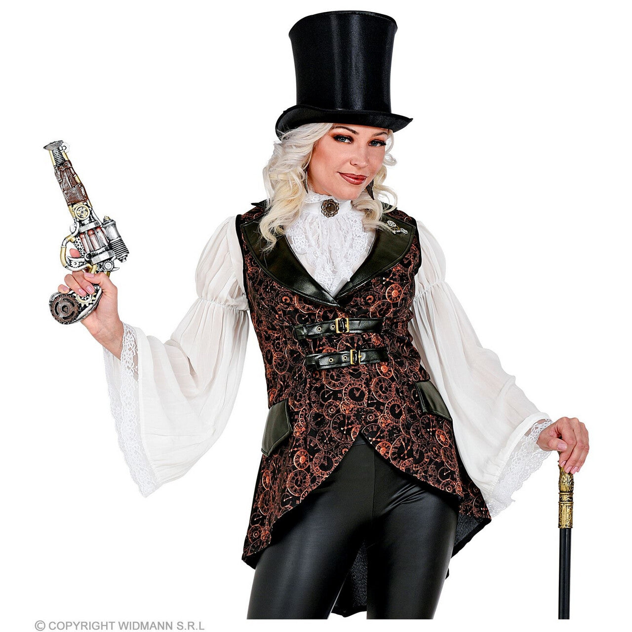 Op deze afbeelding zie je een Kostuums, van het merk Widmann. Wheel Of Time Steampunk Vest Vrouw