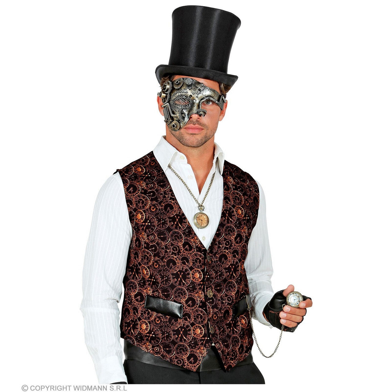 Op deze afbeelding zie je een Kostuums, van het merk Widmann. Wheel Of Time Steampunk Gilet Man