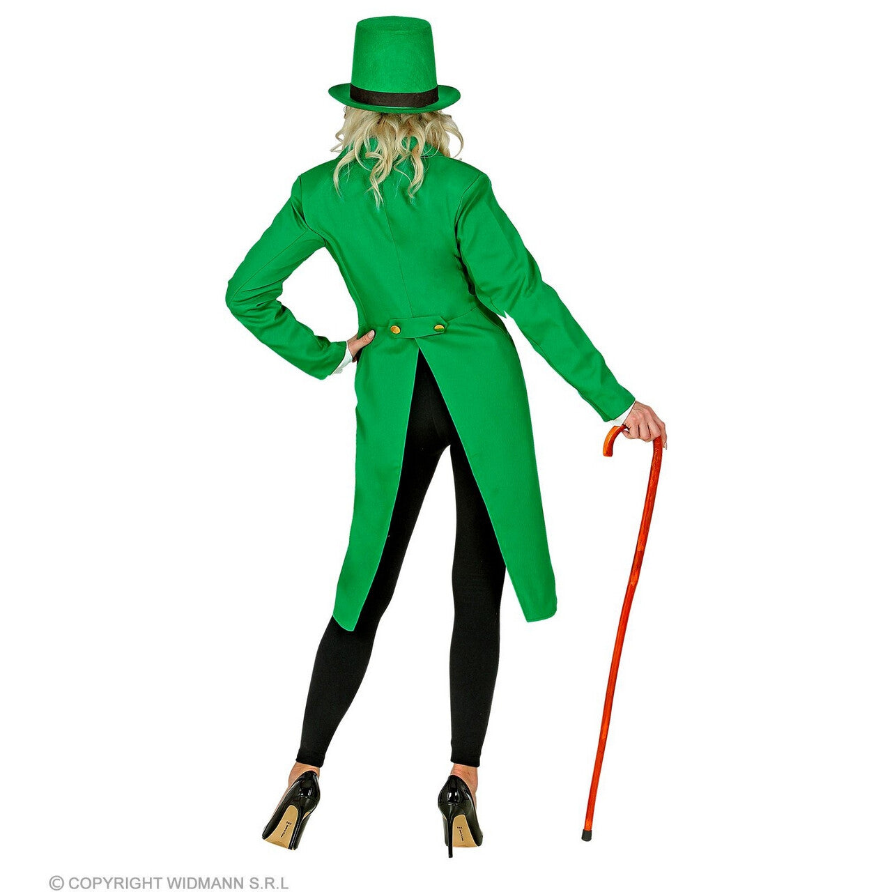 Op deze afbeelding zie je een Kostuums, van het merk Widmann. Groen Als Gras Slipjas Vrouw