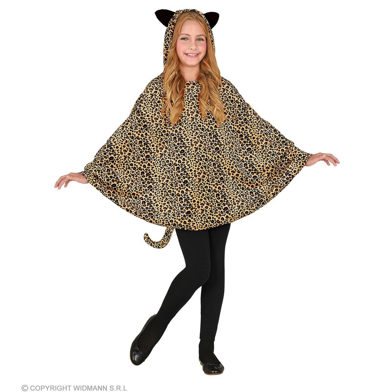 Op deze afbeelding zie je een Kostuums, van het merk Widmann. Lazy Luipaard Poncho Kind Kind
