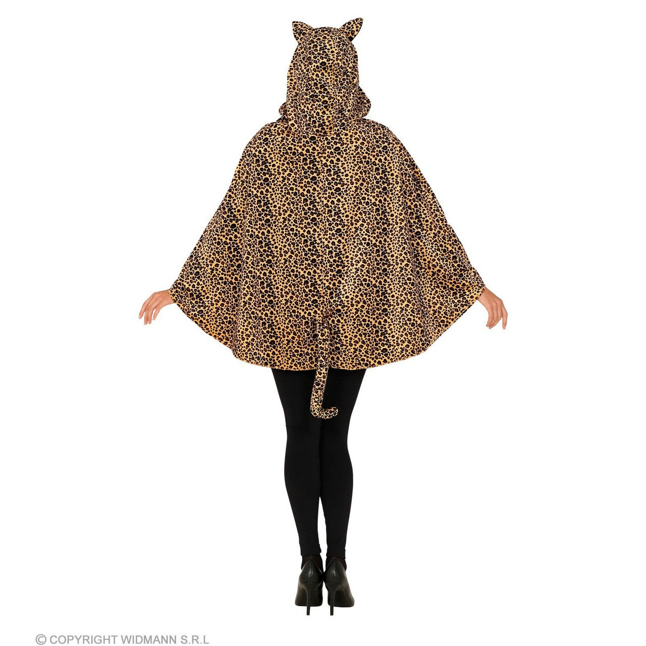 Op deze afbeelding zie je een Kostuums, van het merk Widmann. Kitty Cate Luipaard Poncho