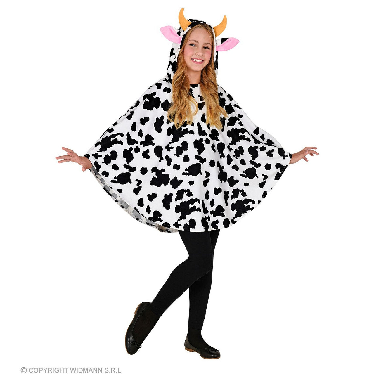Op deze afbeelding zie je een Kostuums, van het merk Widmann. Berta Nummer 1 Koe Poncho Kind Kind
