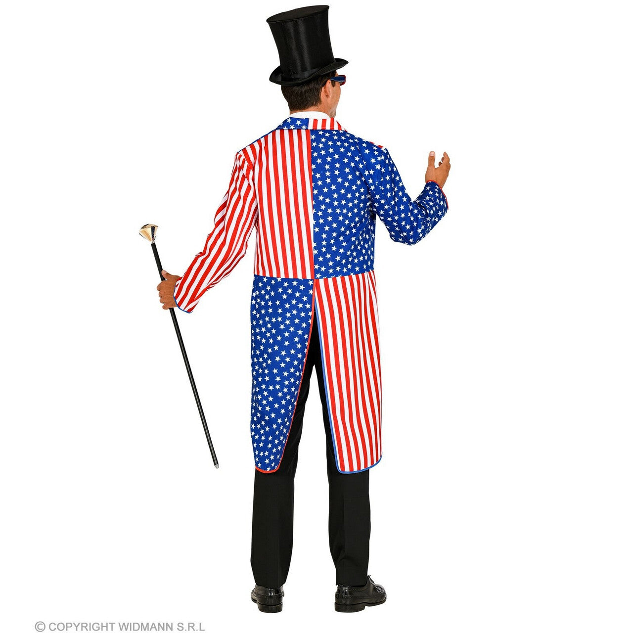 Op deze afbeelding zie je een Kostuums, van het merk Widmann. Mister Stars En Stripes USA Slipjas Man