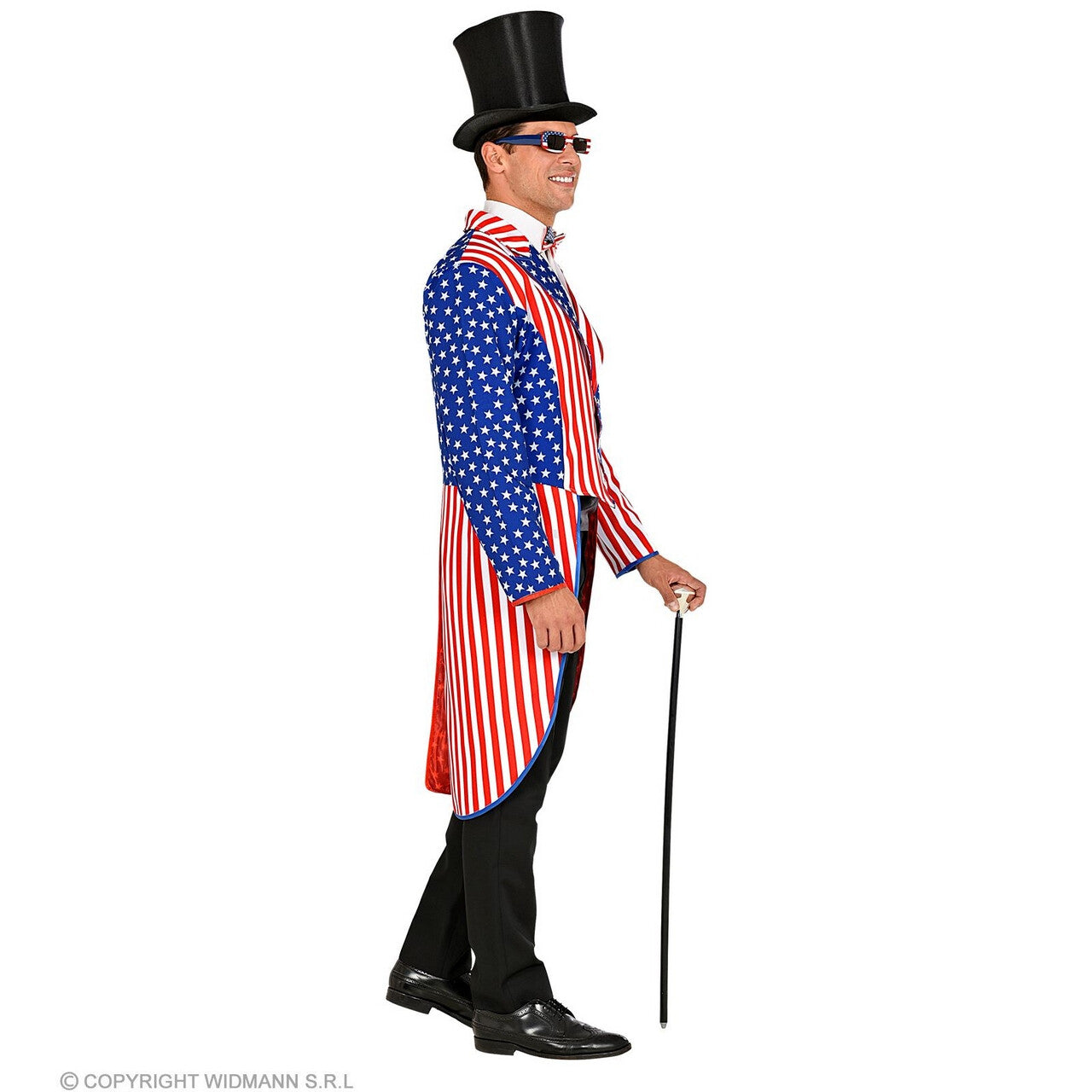 Op deze afbeelding zie je een Kostuums, van het merk Widmann. Mister Stars En Stripes USA Slipjas Man