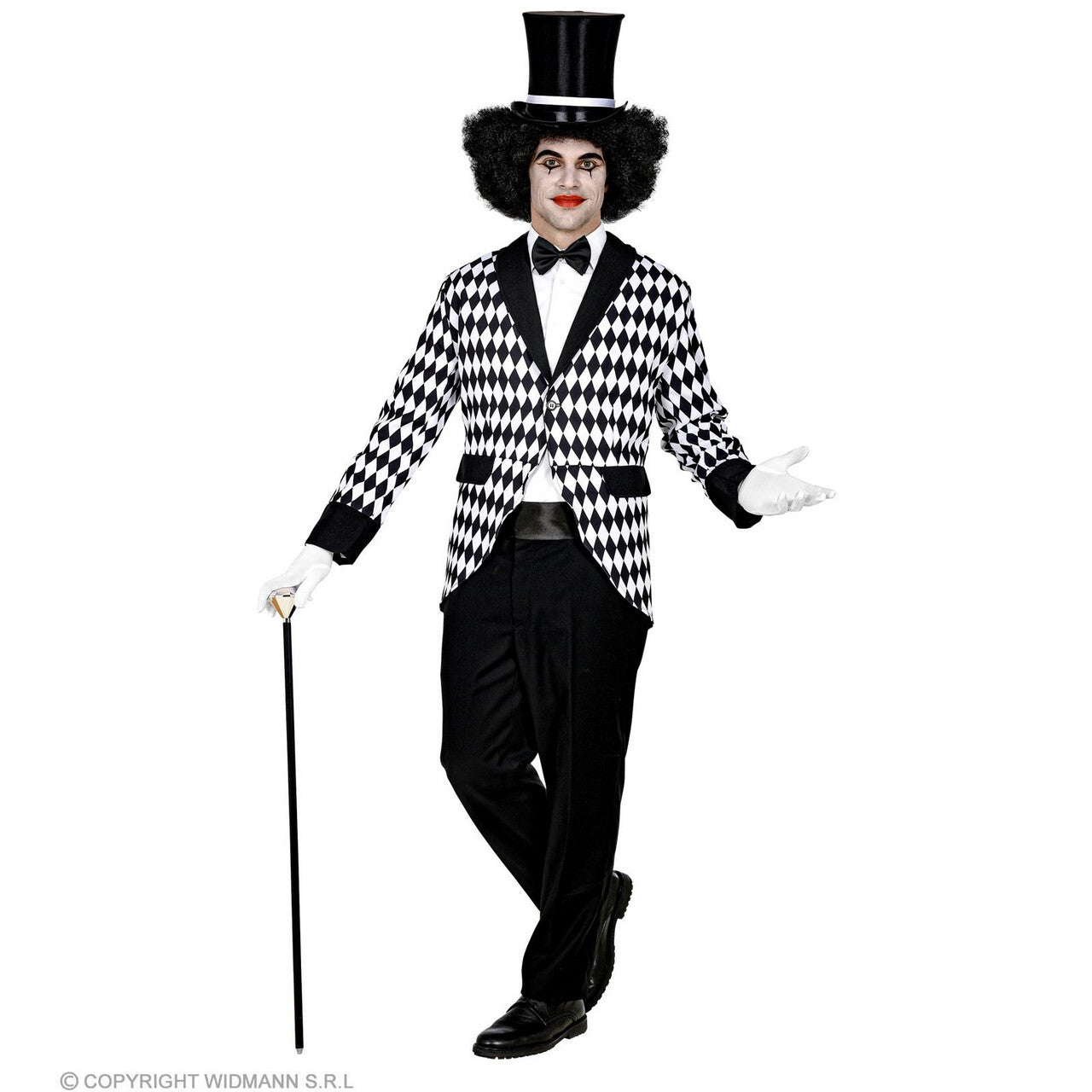 Op deze afbeelding zie je een Kostuums, van het merk Widmann. Eenzame Mime Clown Zwart Wit Man