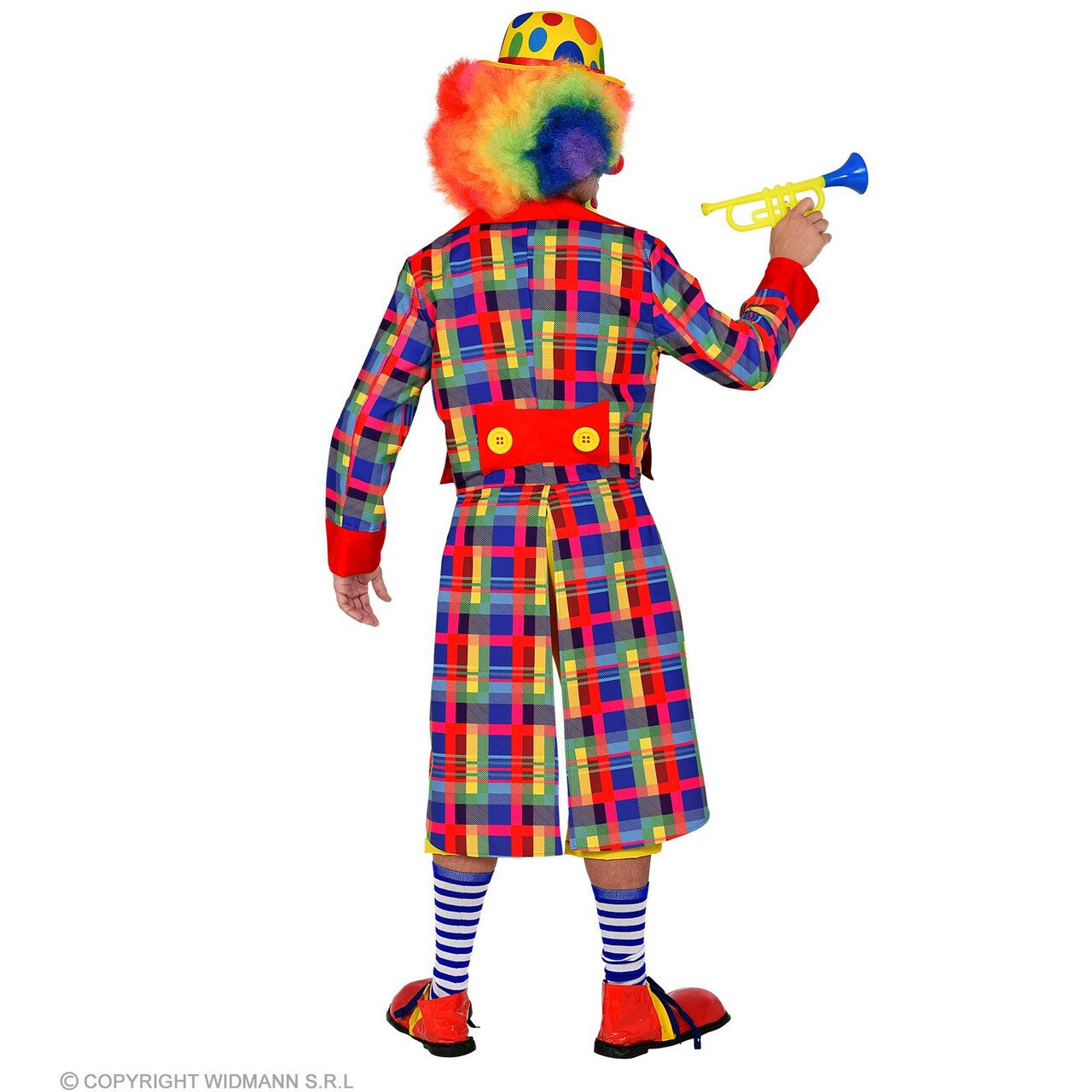 Op deze afbeelding zie je een Kostuums, van het merk Widmann. Kleurenkanon Opa Jan Clown Slipjas Man
