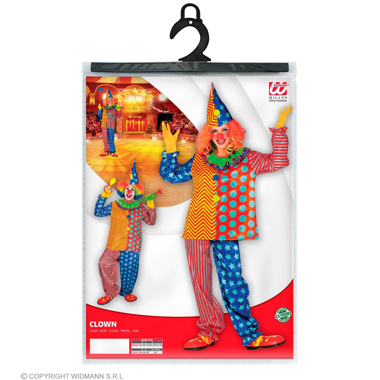 Op deze afbeelding zie je een Kostuums, van het merk Widmann. Hilarische Knotsgekke Clown Kostuum
