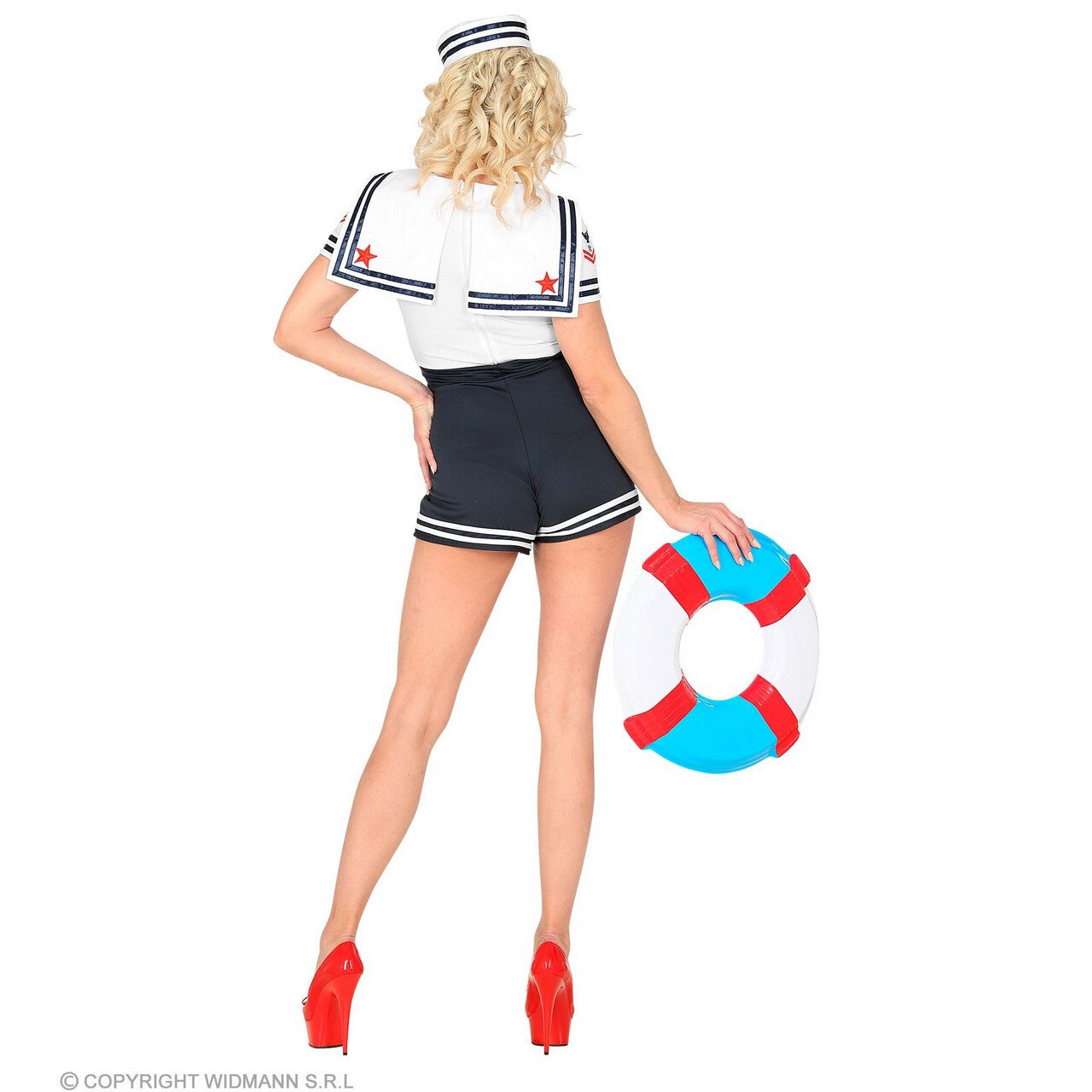Op deze afbeelding zie je een Kostuums, van het merk Widmann. Sexy Matroos Pin Up Vrouw Kostuum