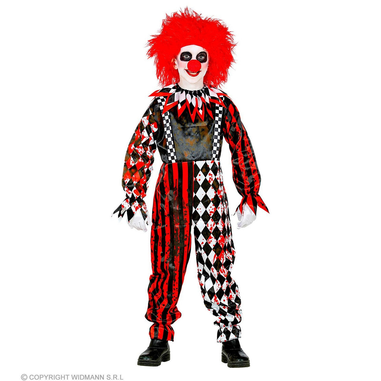 Op deze afbeelding zie je een Kostuums, van het merk Widmann. Om Bang Van Te Worden Horror Clown Kind Jongen Kostuum