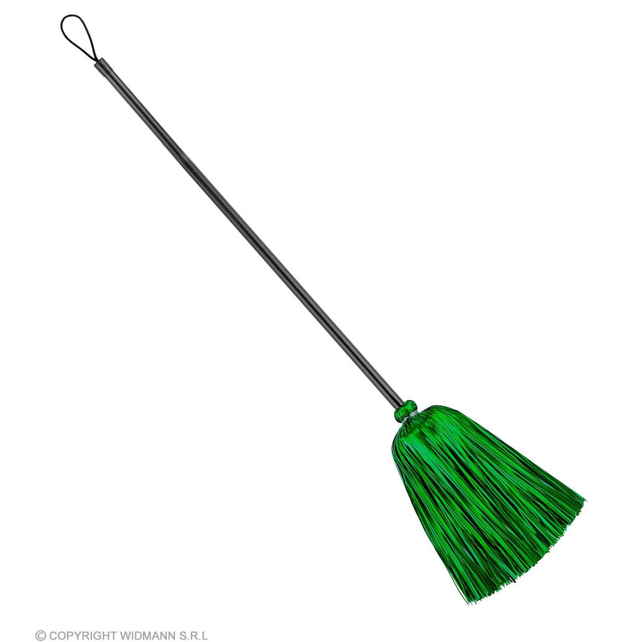 Op deze afbeelding zie je een Accessoires, van het merk Widmann. Heksenbezem Groen Folie 92 Centimeter