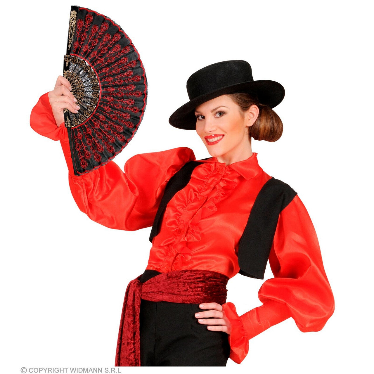 Op deze afbeelding zie je een Accessoires, van het merk Widmann. Spaanse Kanten Waaier