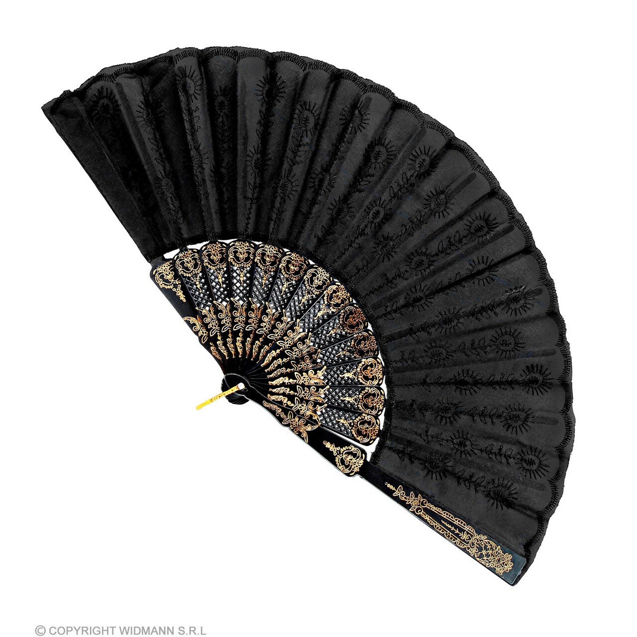 Op deze afbeelding zie je een Accessoires, van het merk Widmann. Spaanse Kanten Waaier Zwart
