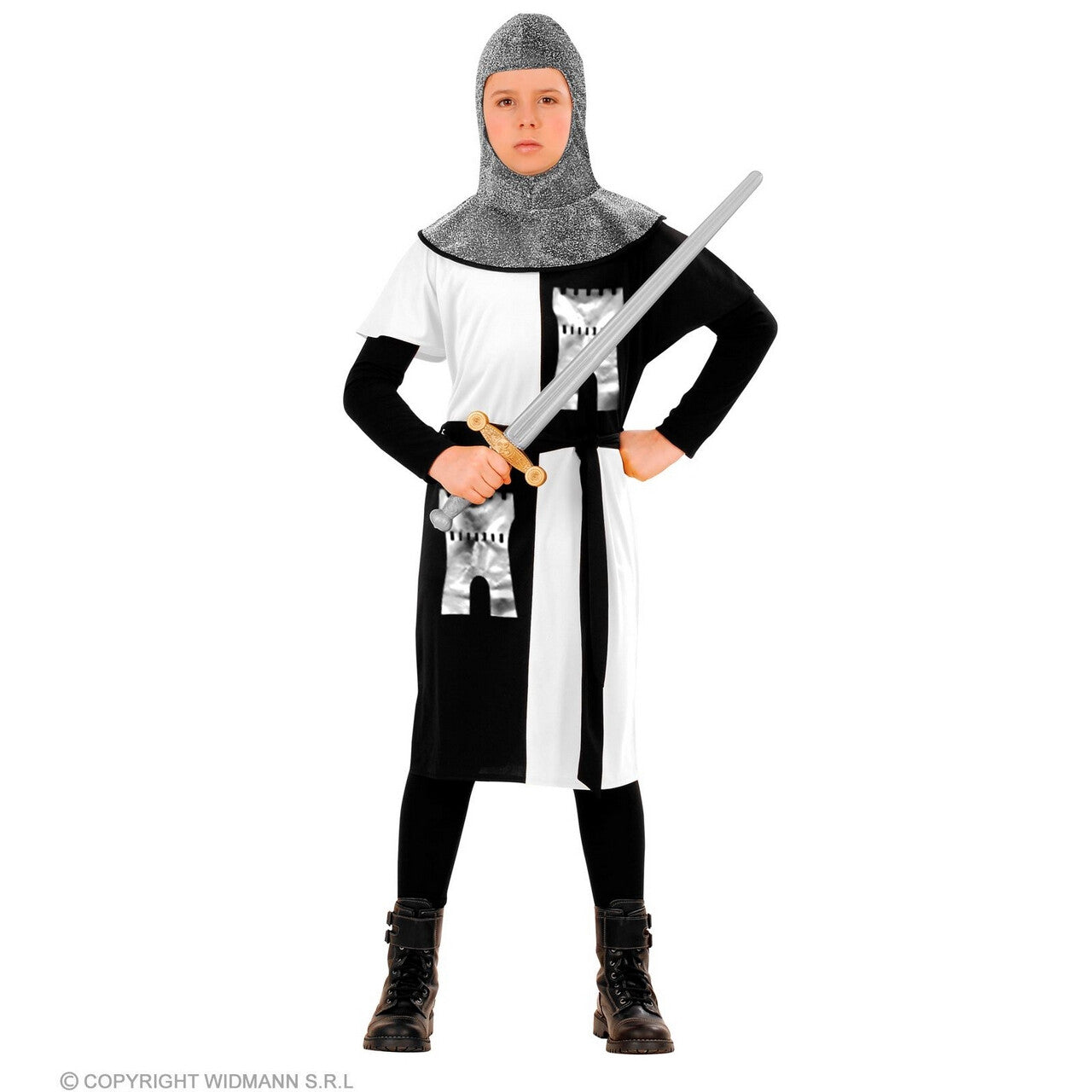 Op deze afbeelding zie je een Kostuums, van het merk Widmann. Middeleeuwse Ridder Whitefort Jongen Kostuum