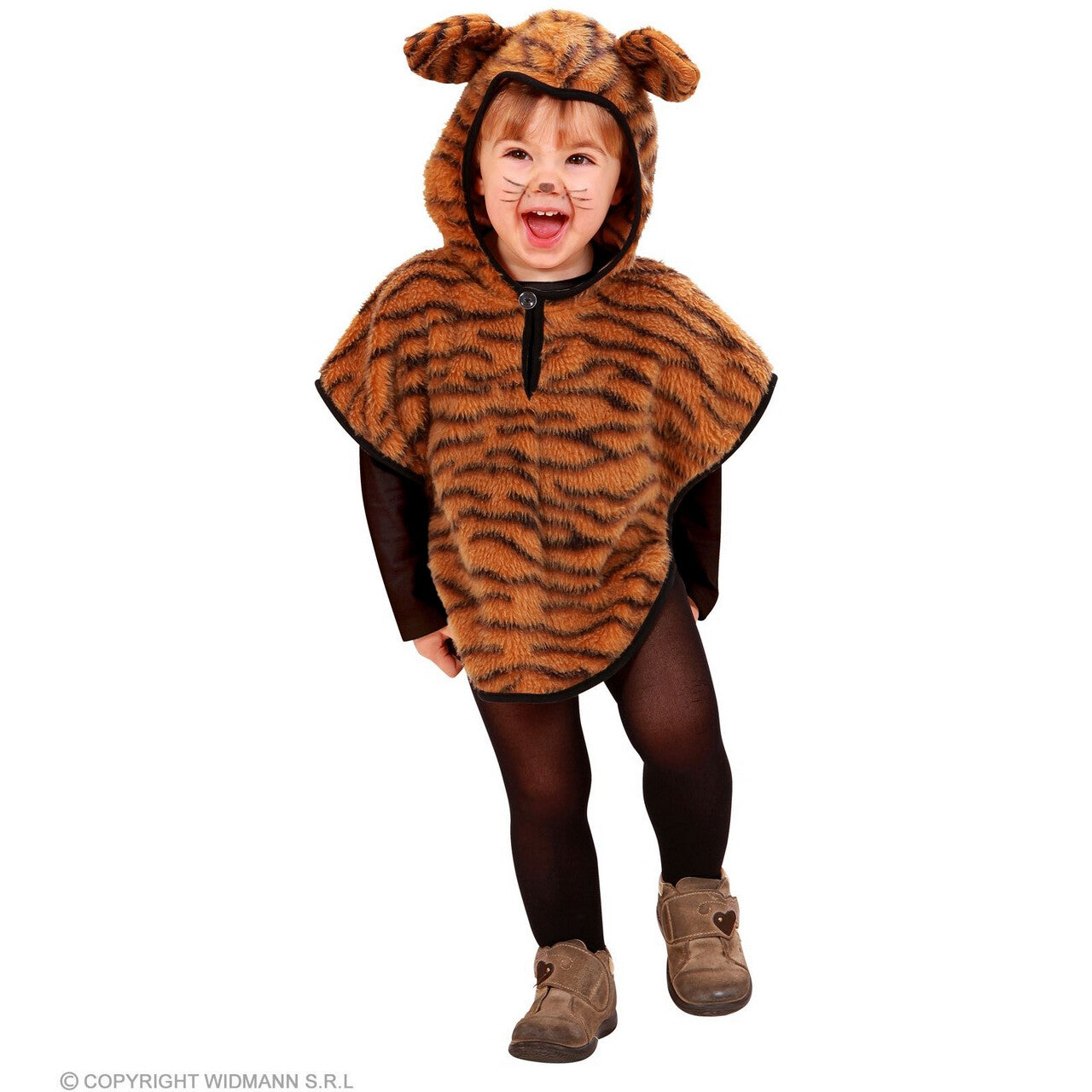 Op deze afbeelding zie je een Kostuums, van het merk Widmann. Kleine Wilde Tijger Poncho Kind Kostuum