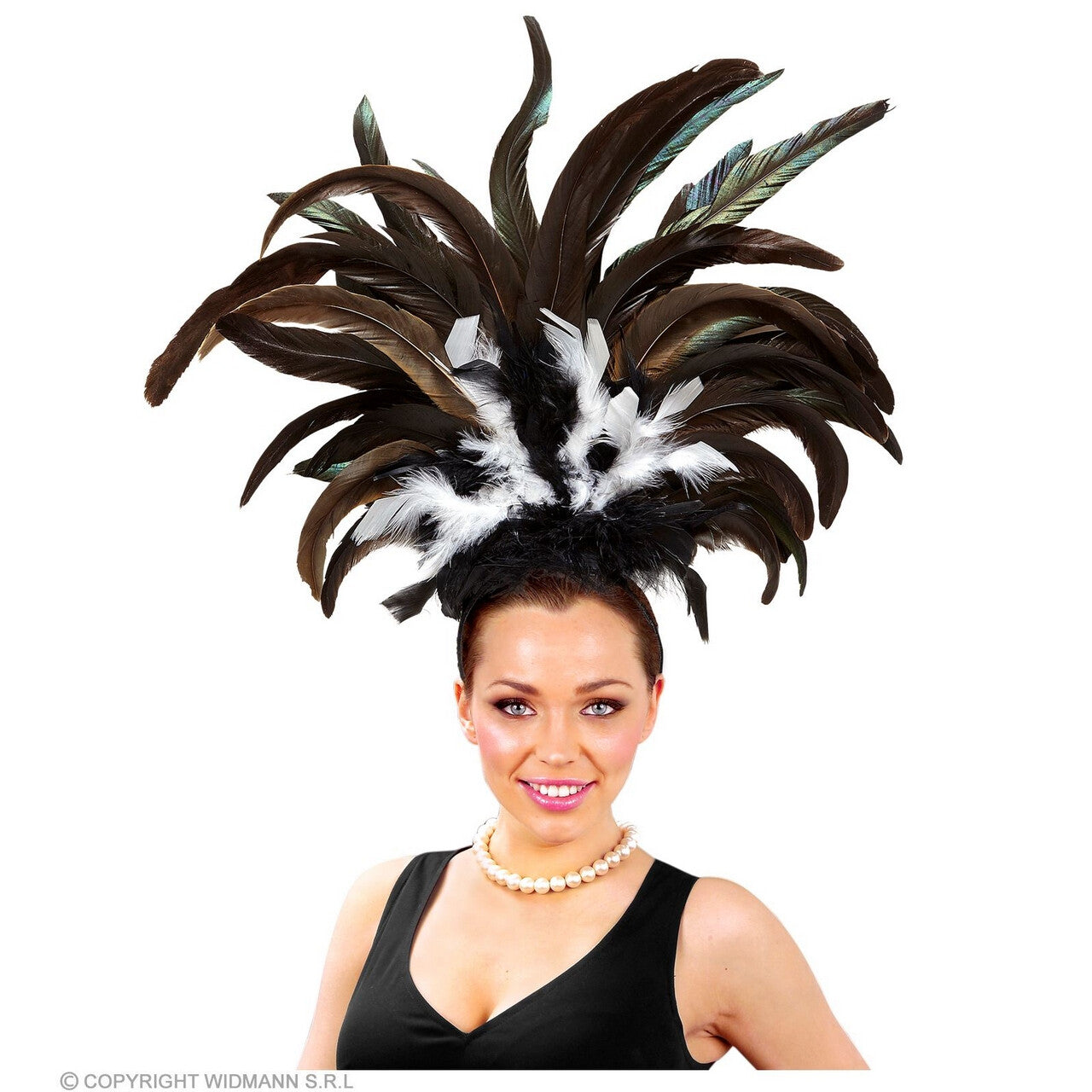 Op deze afbeelding zie je een Accessoires, van het merk Widmann. Hoofdband Met Veren Copa Cabana Zomer Carnaval