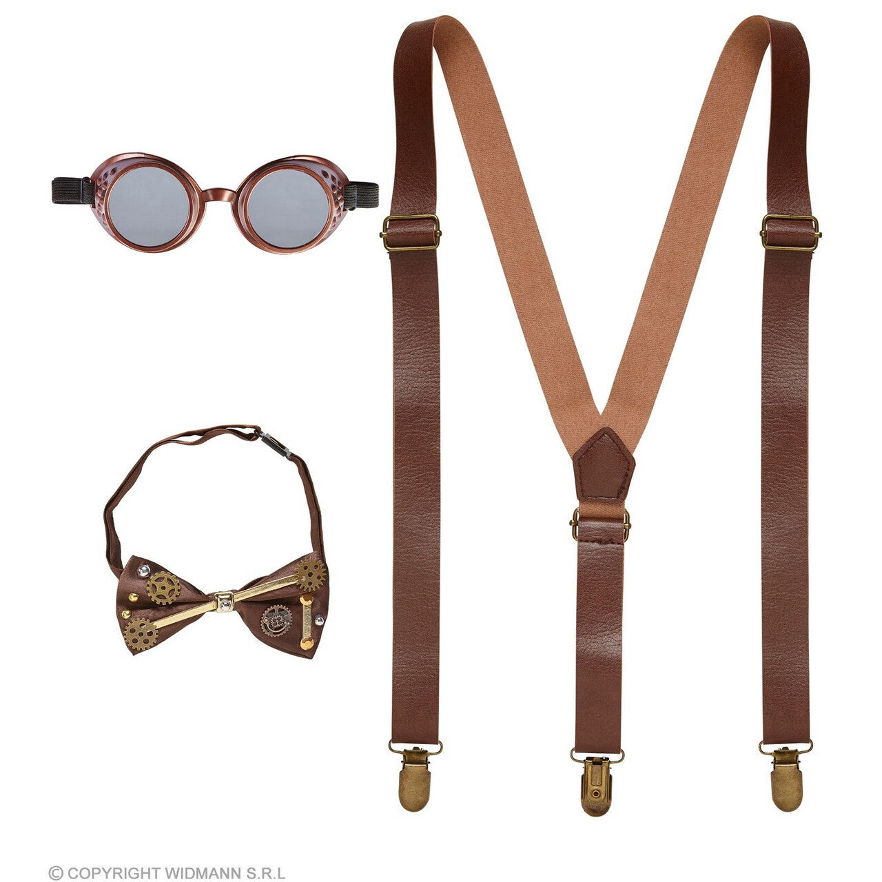Op deze afbeelding zie je een Accessoires, van het merk Widmann. Steampunk Accessoire Set